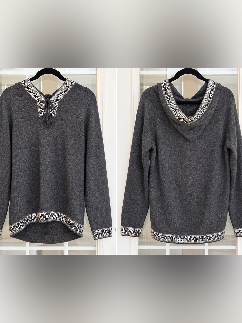 100% Alpaca Wool Hooded Sweater – Made in Peru – XL